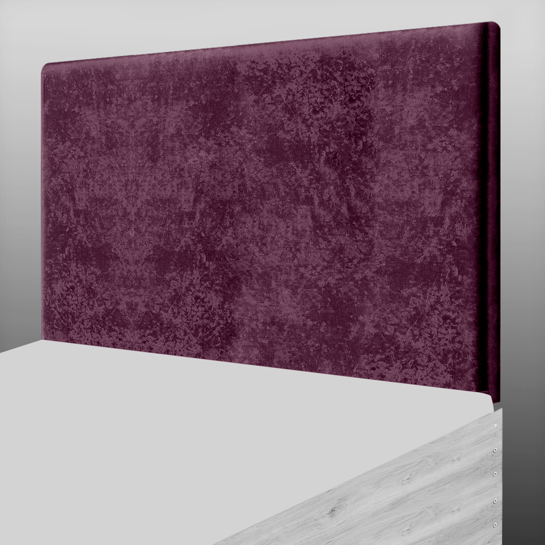 PLAIN HEADBOARD IN AUBERGINE CRUSH VELVET
