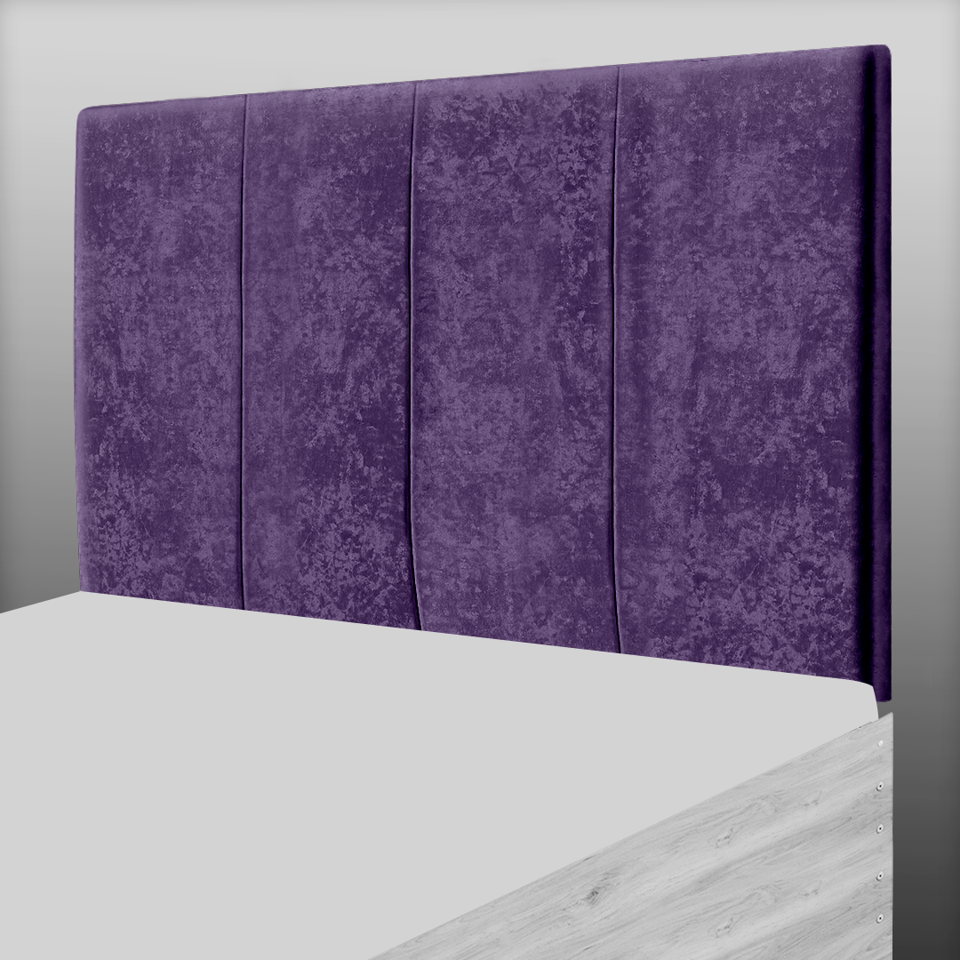 4 PANEL HEADBOARD IN PURPLE CRUSH VELVET