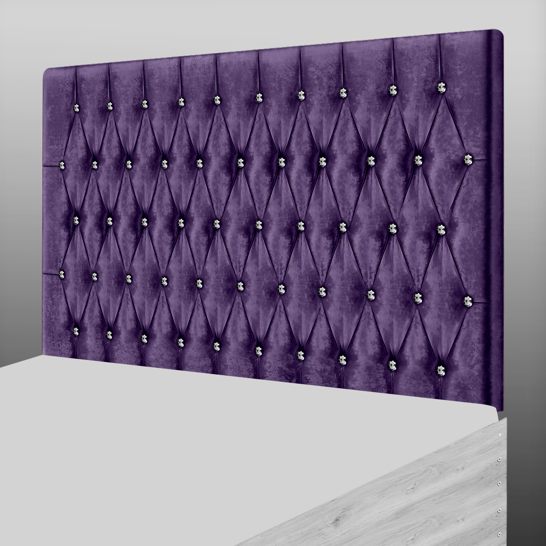 CHESTERFIELD HEADBOARD IN PURPLE CRUSH VELVET