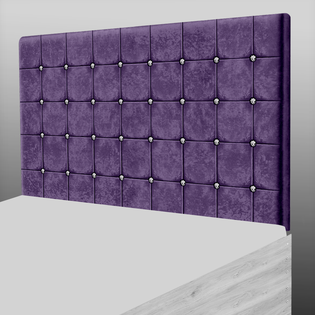 SUPER CUBE HEADBOARD IN PURPLE CRUSH VELVET