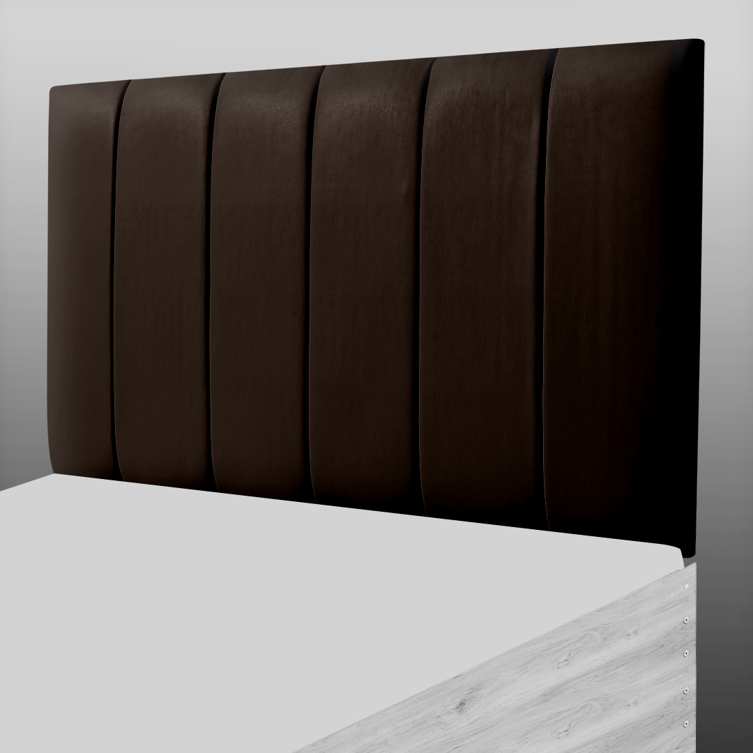 6 PANEL HEADBOARD IN BROWN LEATHER