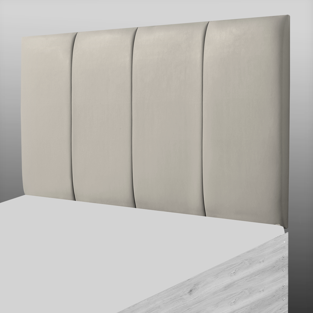 4 PANEL HEADBOARD IN CREAM LEATHER