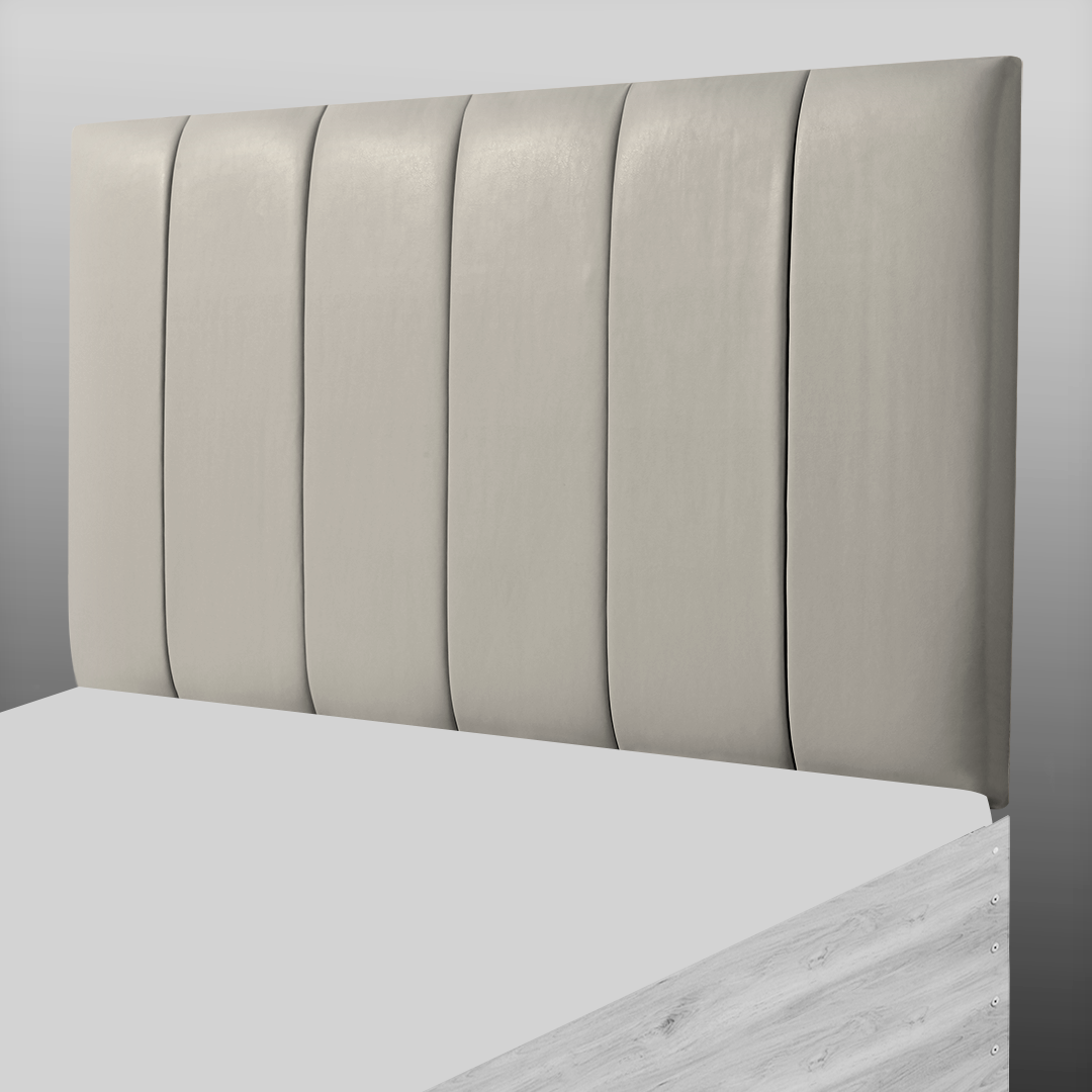 6 PANEL HEADBOARD IN CREAM LEATHER