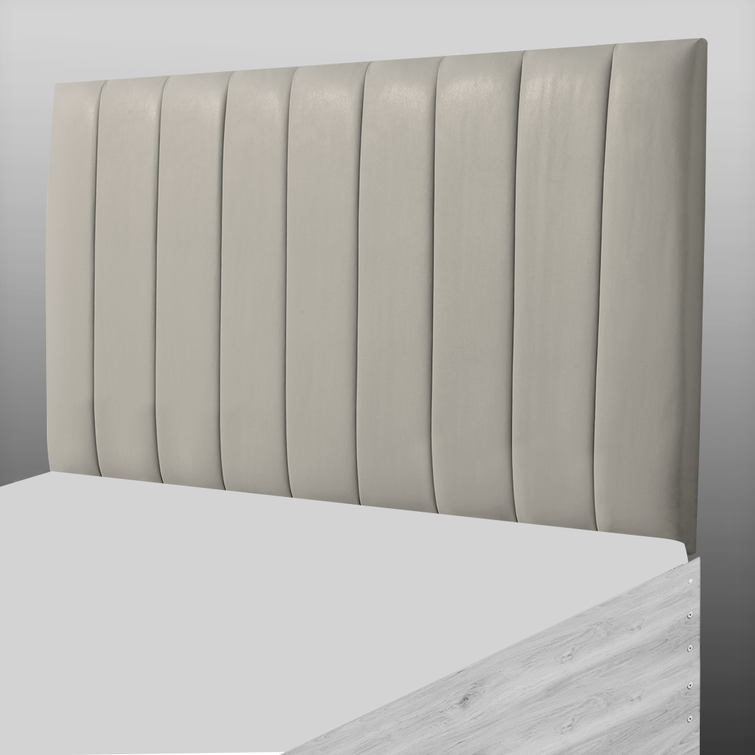 9 PANEL HEADBOARD IN CREAM LEATHER
