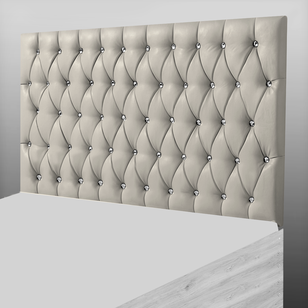 CHESTERFIELD HEADBOARD IN CREAM LEATHER