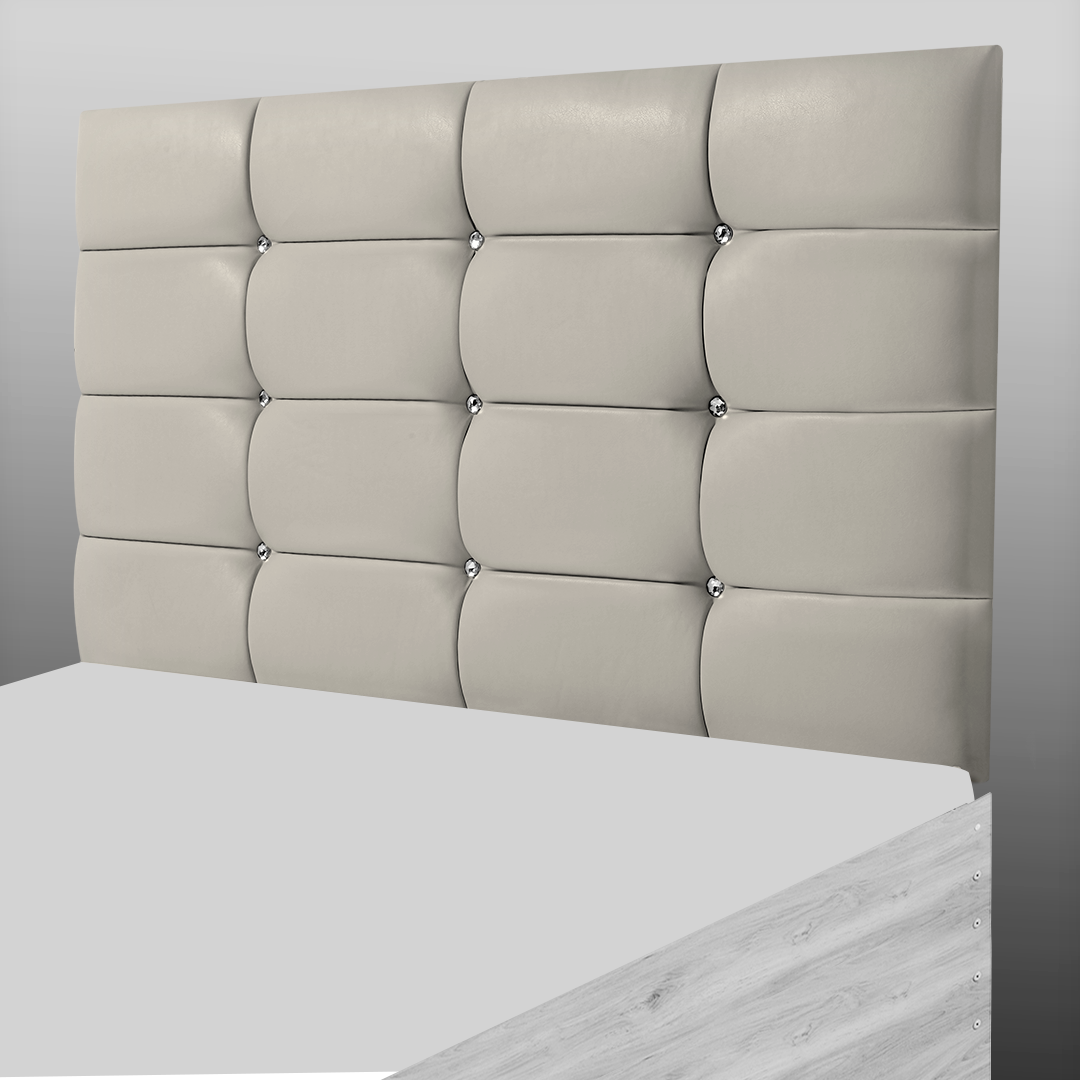 NEW CUBE HEADBOARD IN CREAM LEATHER