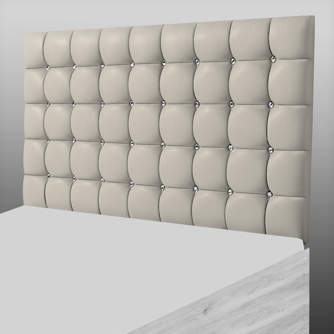 SUPER CUBE HEADBOARD IN CREAM LEATHER