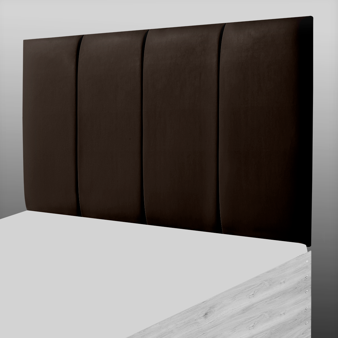 4 PANEL HEADBOARD IN BROWN LEATHER
