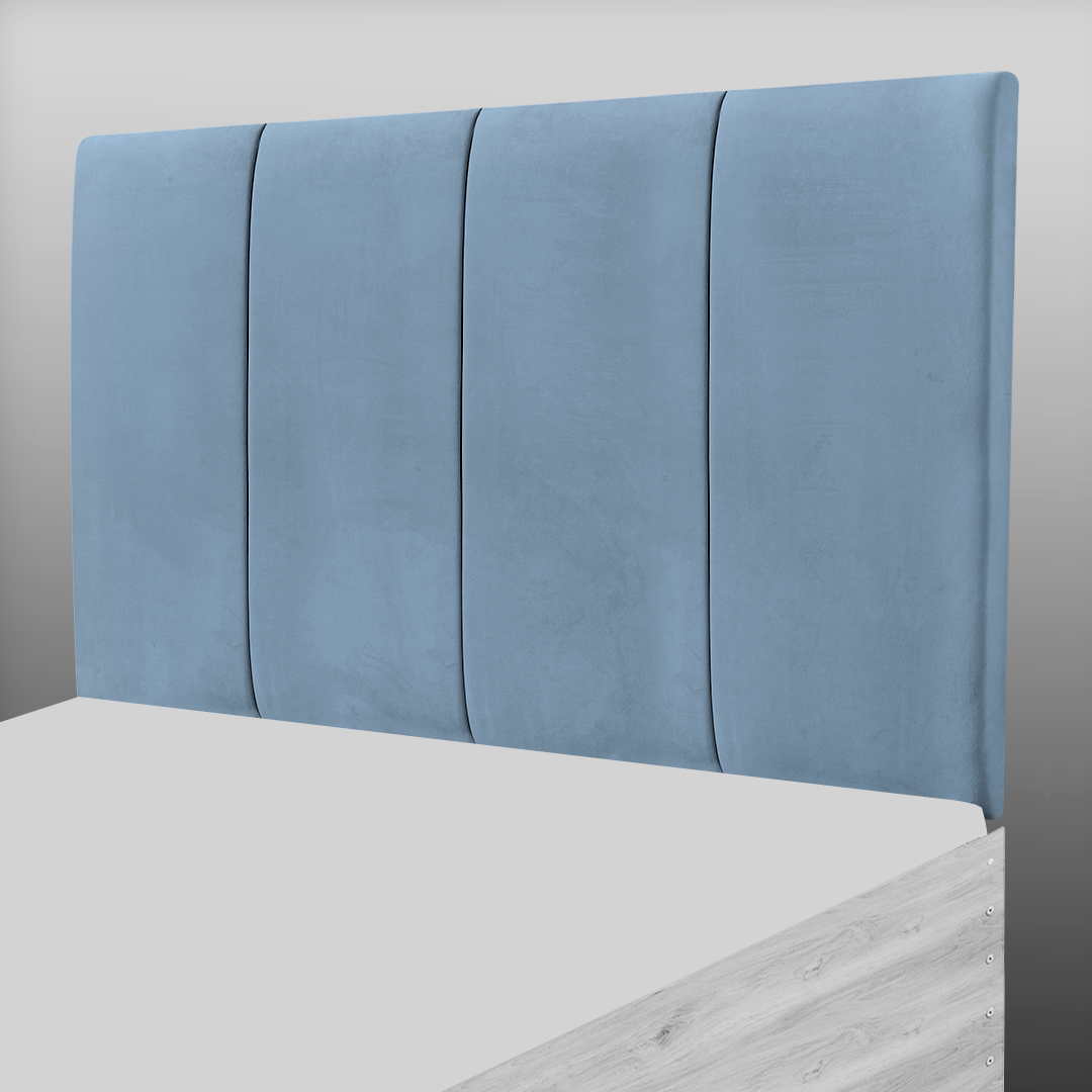 4 PANEL HEADBOARD IN TEAL PLUSH