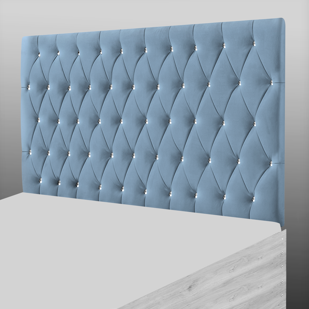 CHESTERFIELD HEADBOARD IN TEAL PLUSH