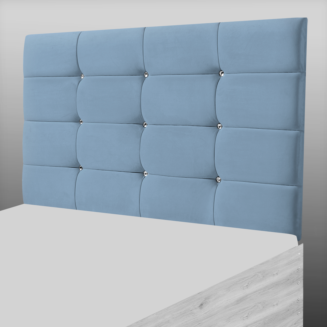 NEW CUBE HEADBOARD IN TEAL PLUSH