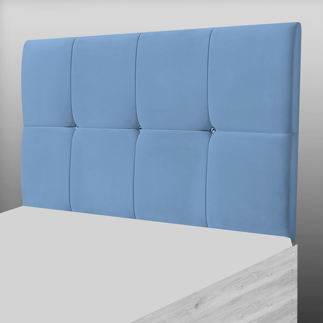 CUBE HEADBOARD IN SKY BLUE PLUSH
