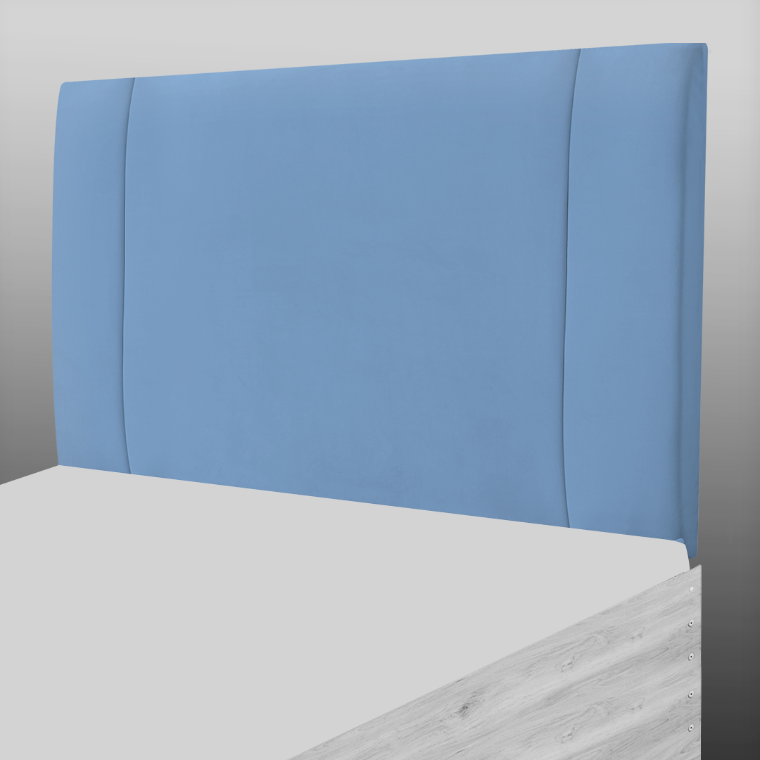 LINCOLN HEADBOARD IN SKY BLUE PLUSH