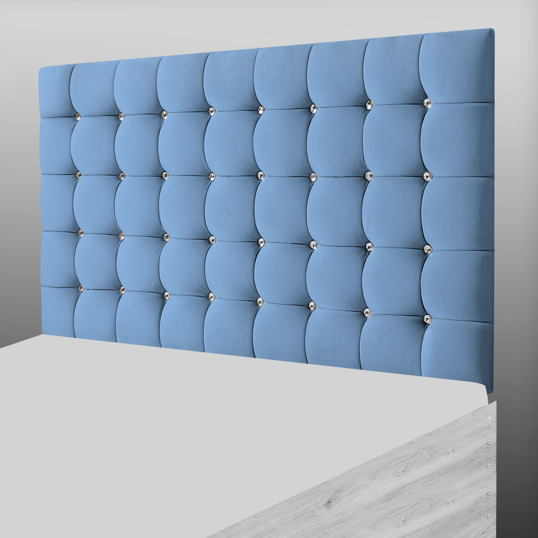 SUPER CUBE HEADBOARD IN SKY BLUE PLUSH