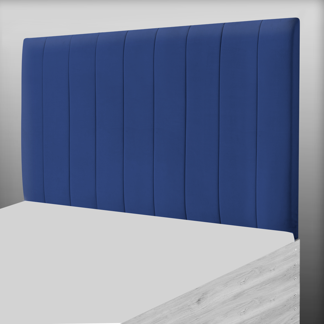 9 PANEL HEADBOARD IN DARK BLUE PLUSH