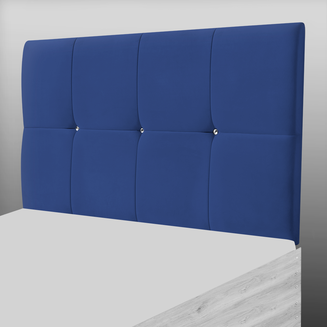 CUBE HEADBOARD IN DARK BLUE PLUSH