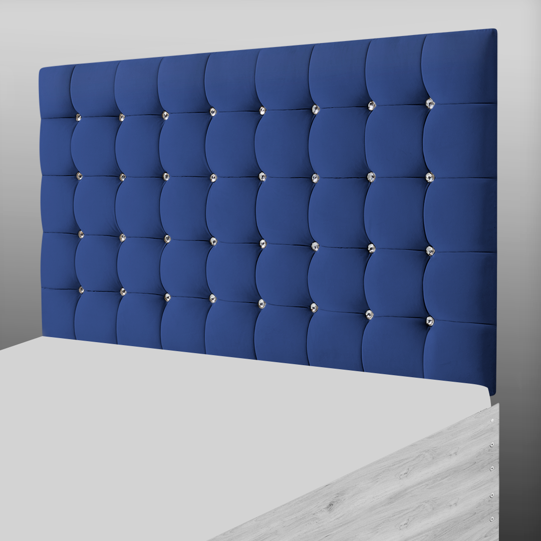 SUPER CUBE HEADBOARD IN DARK BLUE PLUSH
