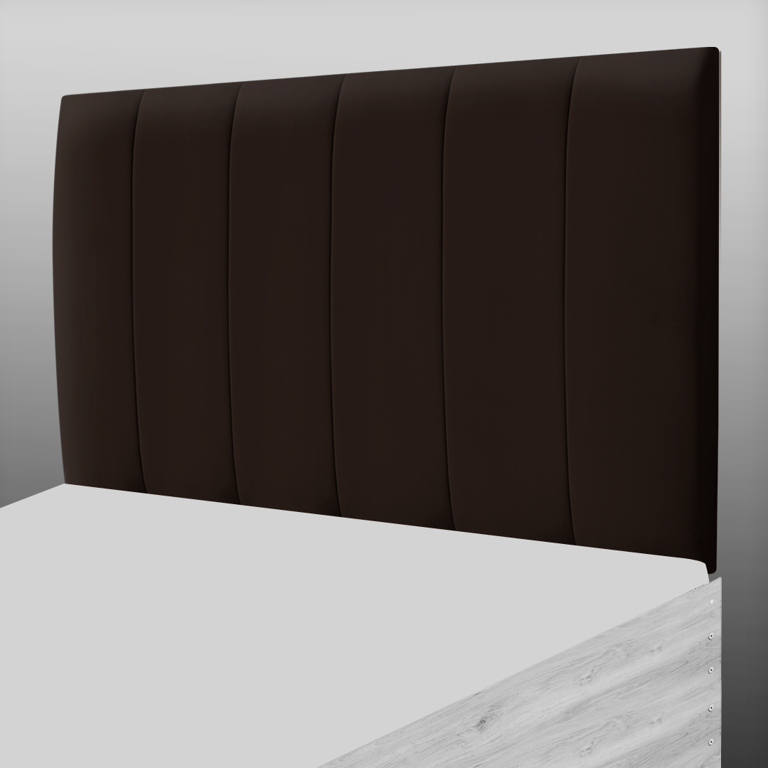 6 PANEL HEADBOARD IN BROWN PLUSH