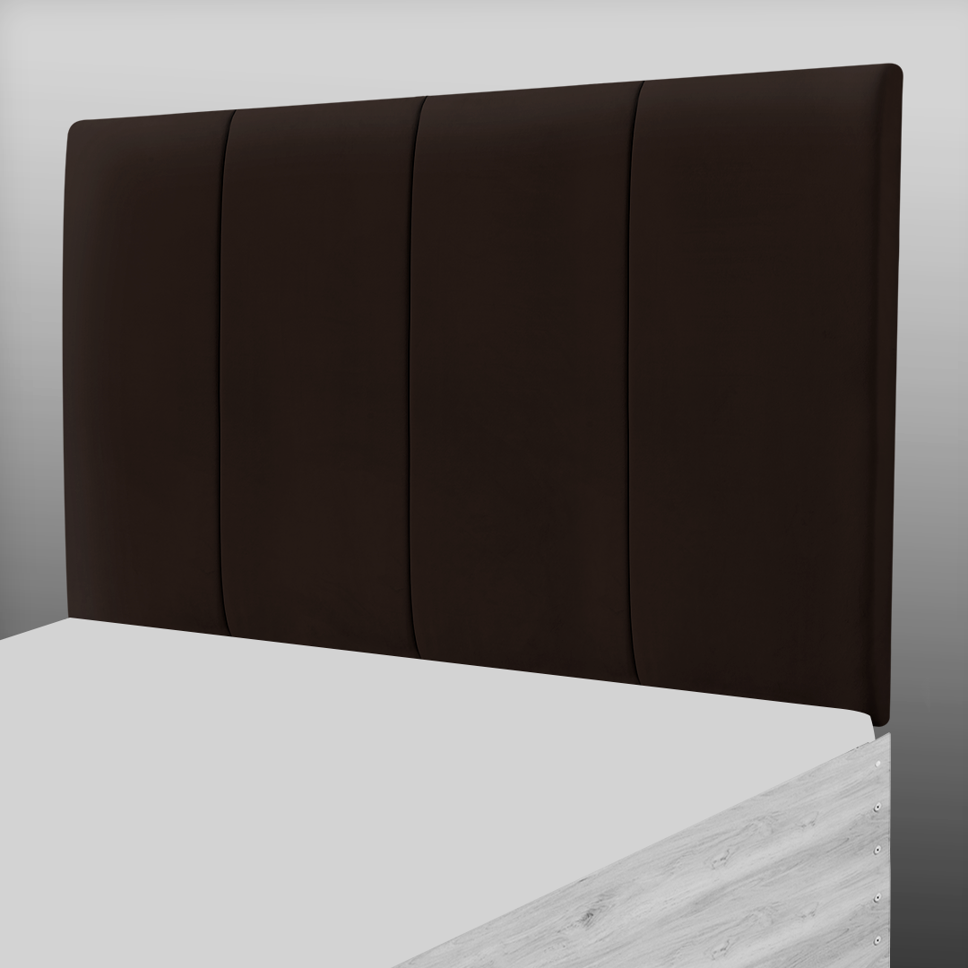 4 PANEL HEADBOARD IN BROWN PLUSH
