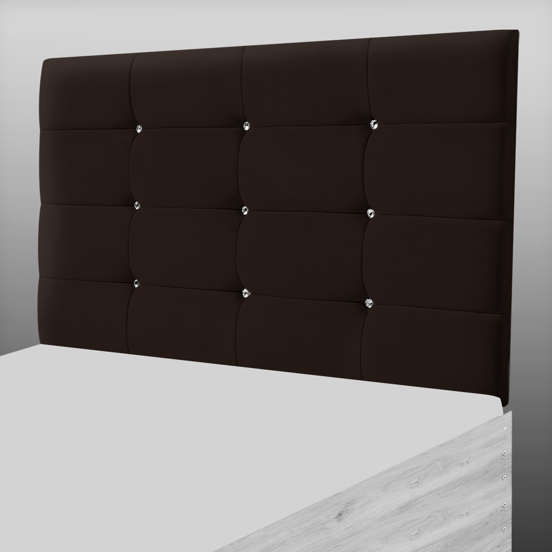 NEW CUBE HEADBOARD IN BROWN PLUSH