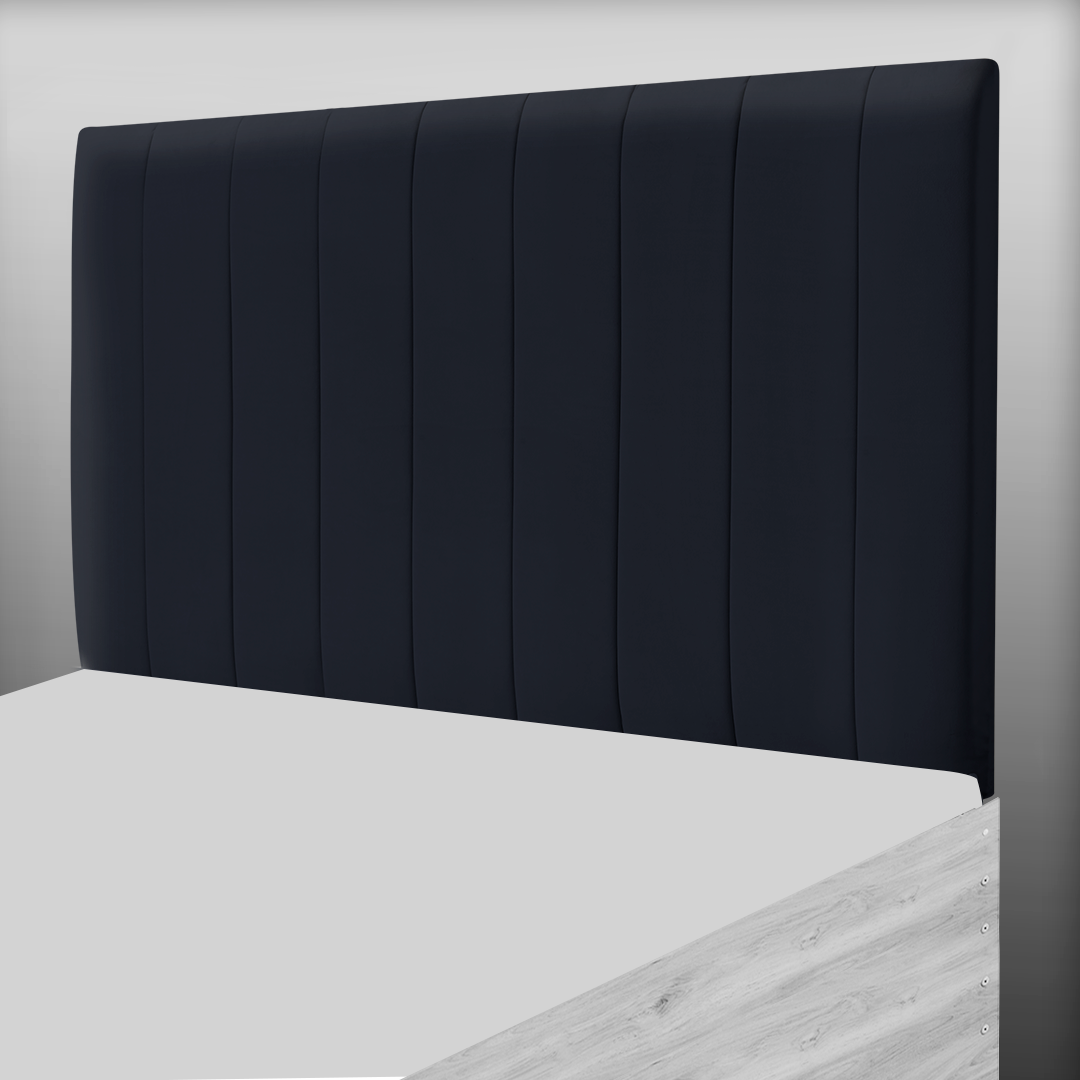 9 PANEL HEADBOARD IN BLACK PLUSH