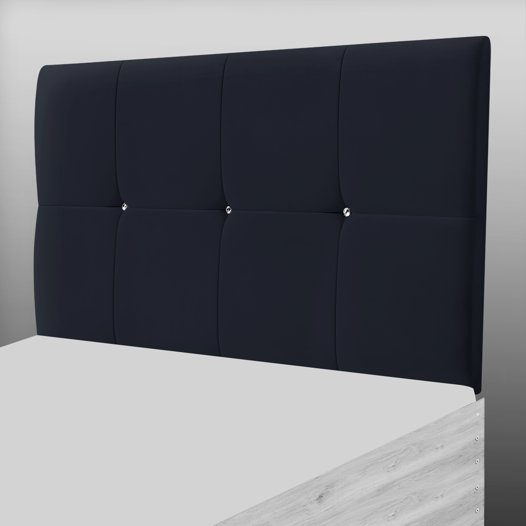 CUBE HEADBOARD IN BLACK PLUSH