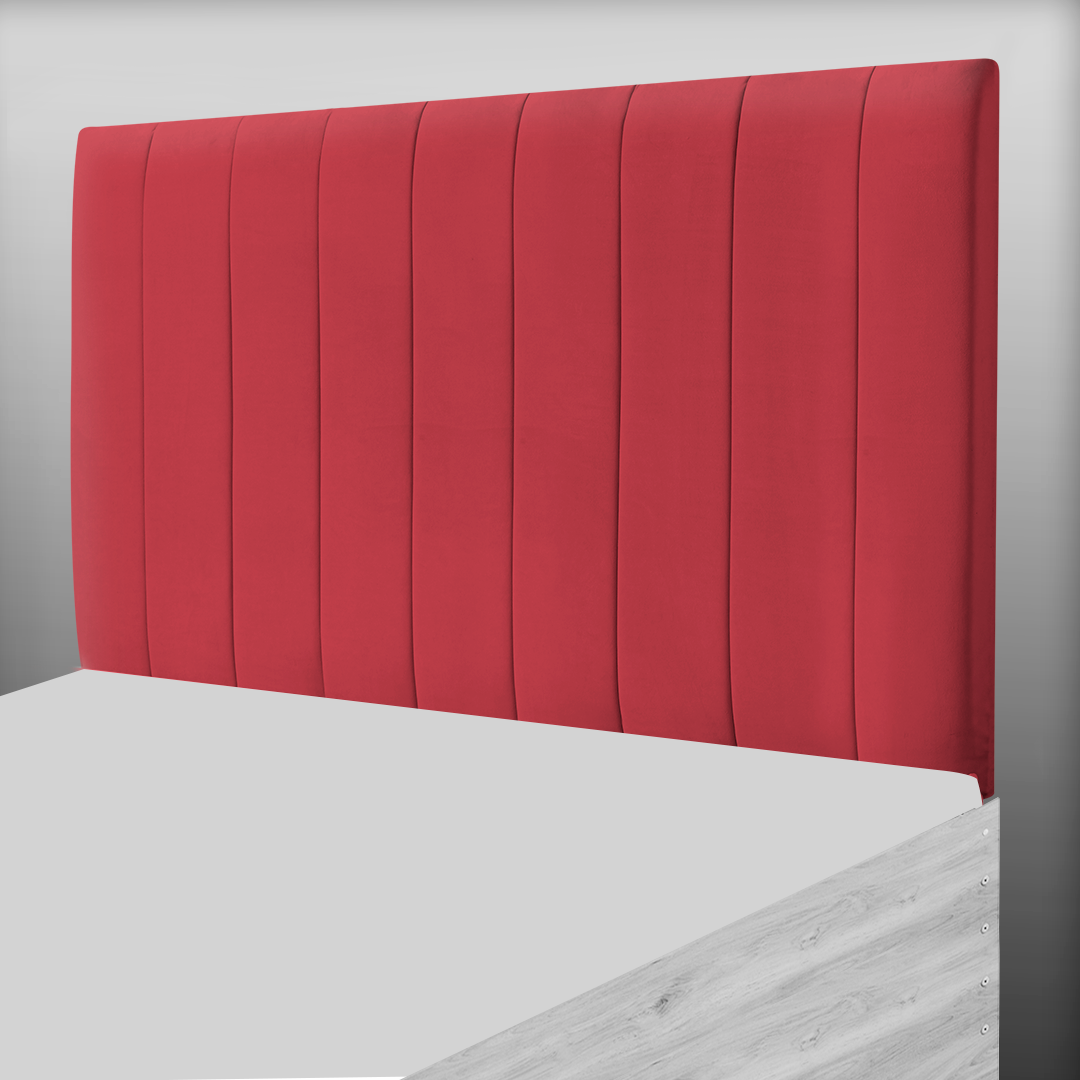 9 PANEL HEADBOARD IN RED PLUSH