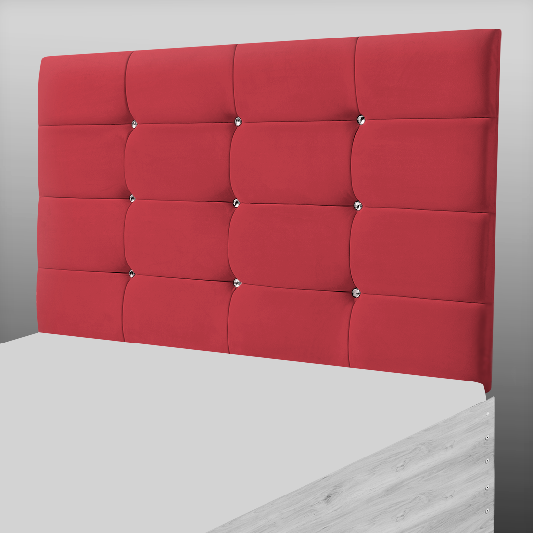NEW CUBE HEADBOARD IN RED PLUSH