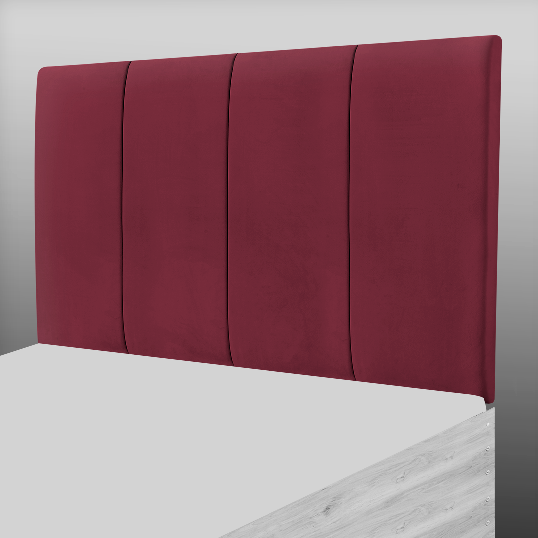4 PANEL HEADBOARD IN AUBERGINE PLUSH