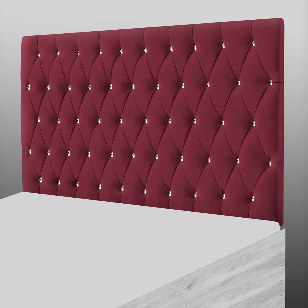 CHESTERFIELD HEADBOARD IN AUBERGINE PLUSH