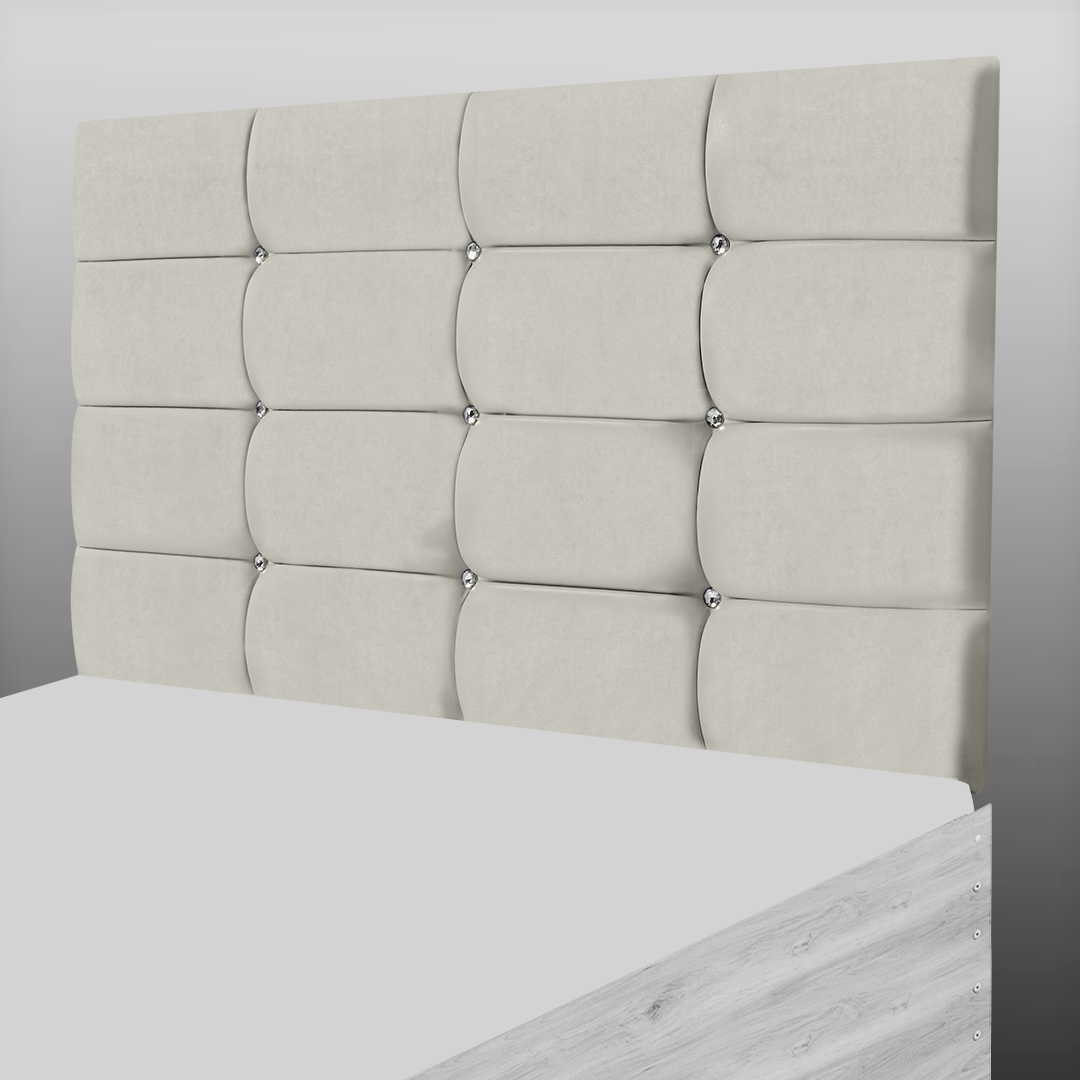 NEW CUBE HEADBOARD IN CREAM SUEDE