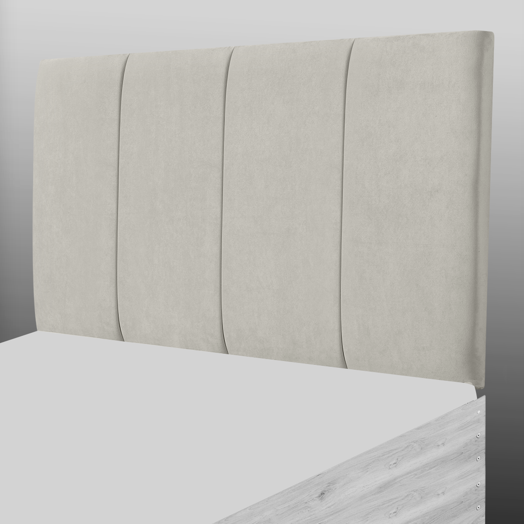 4 PANEL HEADBOARD IN CREAM SUEDE