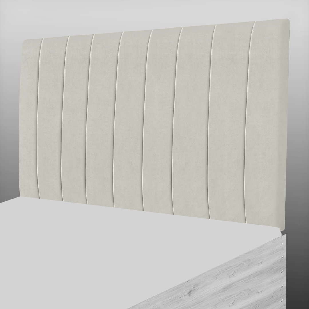 9 PANEL HEADBOARD IN CREAM SUEDE