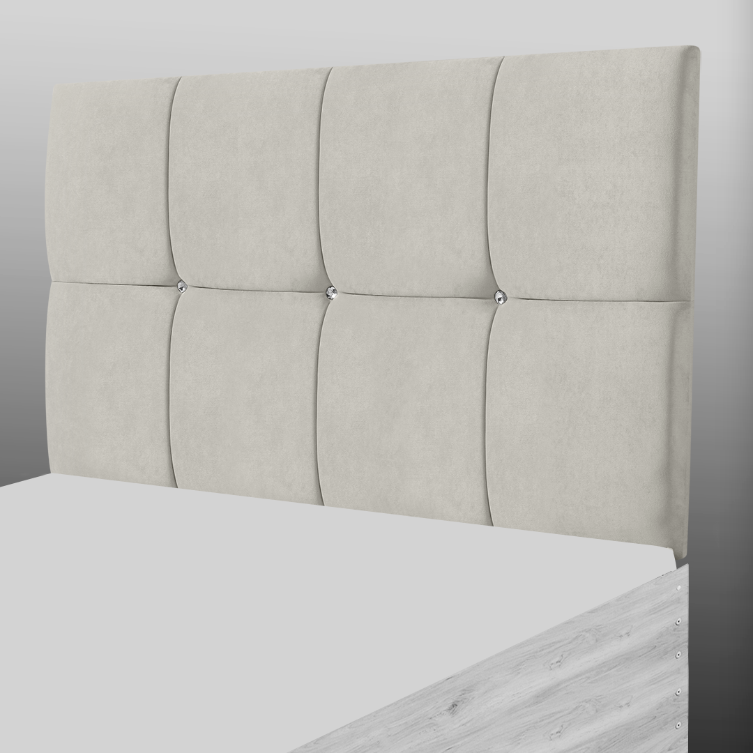CUBE HEADBOARD IN CREAM SUEDE