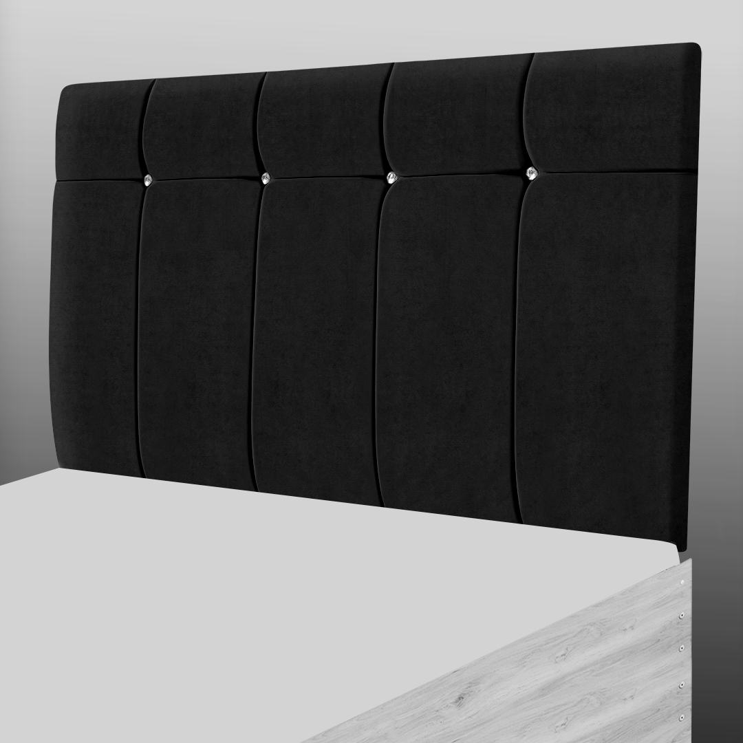 BORWICK HEADBOARD IN BLACK SUEDE