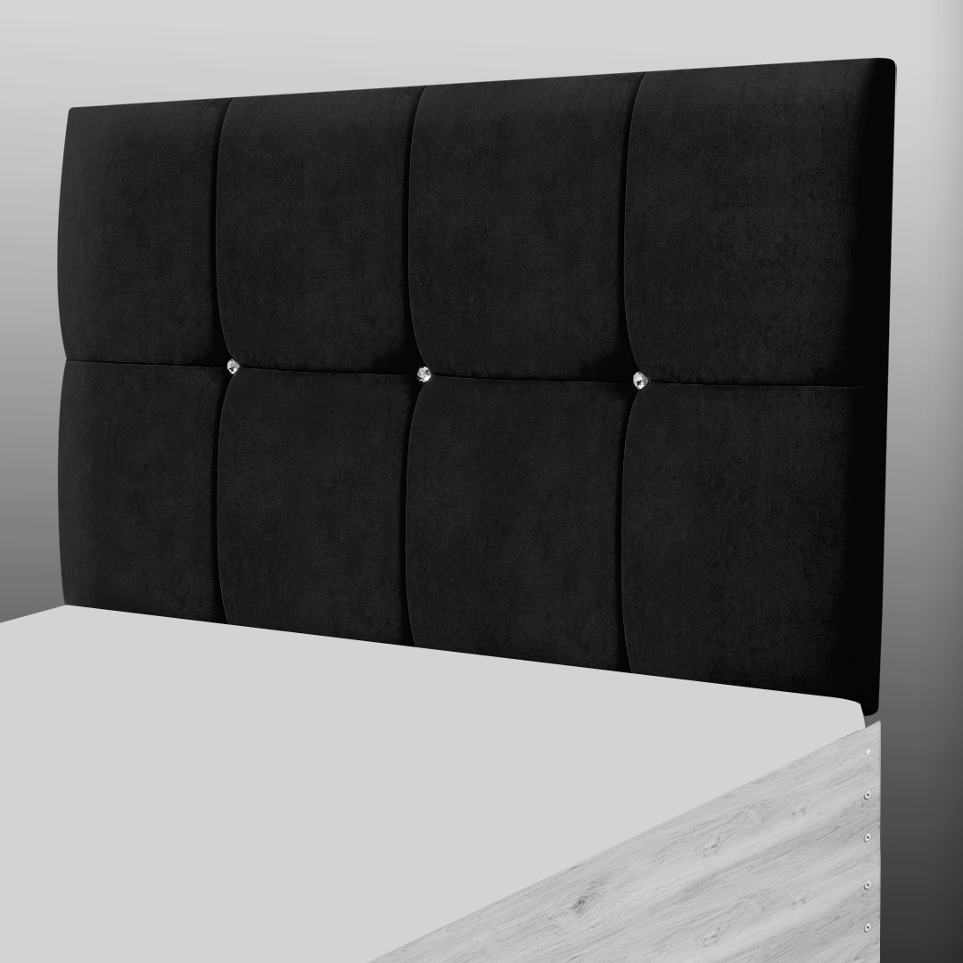CUBE HEADBOARD IN BLACK SUEDE