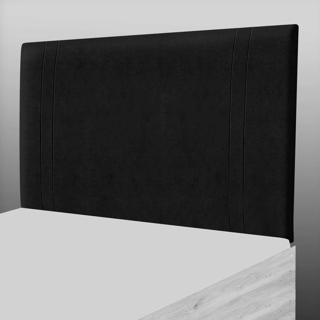 GENEVA HEADBOARD IN BLACK SUEDE