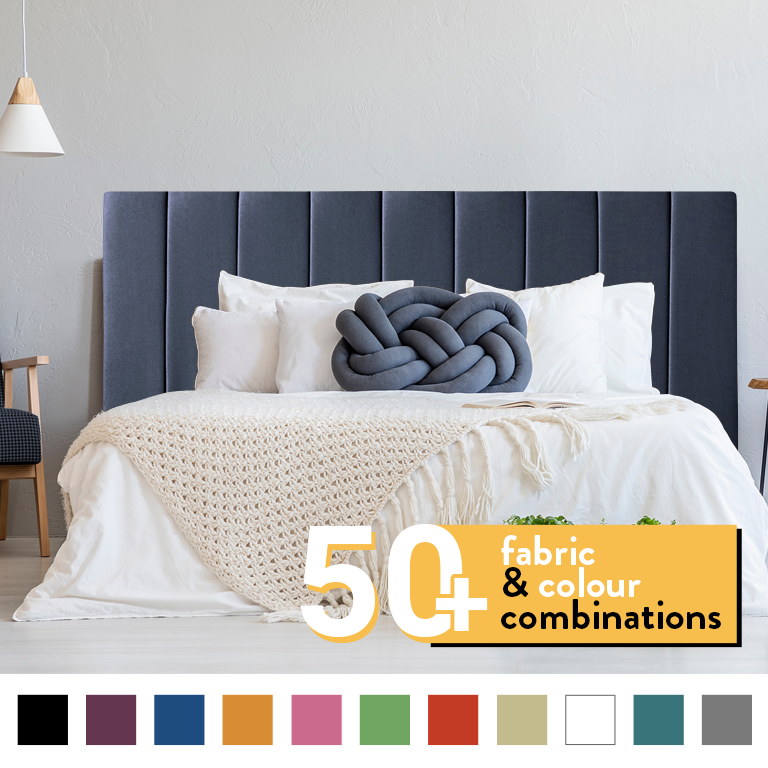 9 PANEL HEADBOARD IN BLACK SUEDE