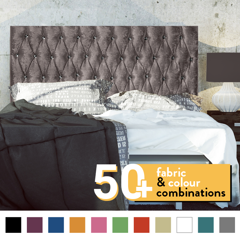 CHESTERFIELD HEADBOARD IN TRUFFLE CRUSH VELVET