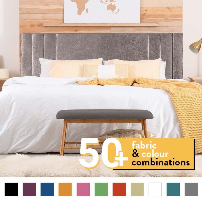 PANAMA HEADBOARD IN CHAMPAGNE CRUSH VELVET