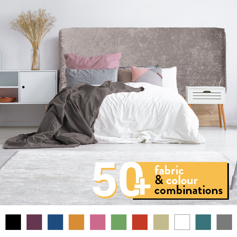 PLAIN HEADBOARD IN CHAMPAGNE CRUSH VELVET