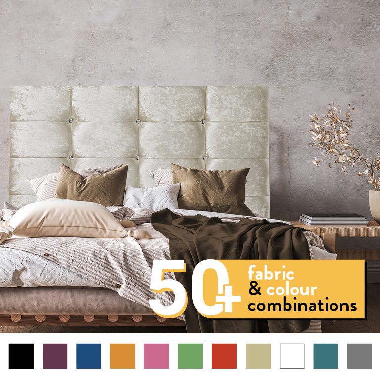 NEW CUBE HEADBOARD IN CRUSH VELVET