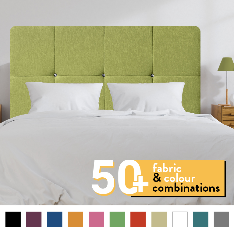 CUBE HEADBOARD IN GREEN CHENILLE