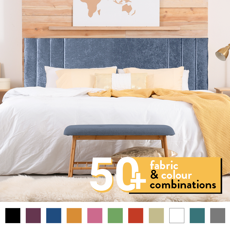 PANAMA HEADBOARD IN GREYSTONE CRUSH VELVET