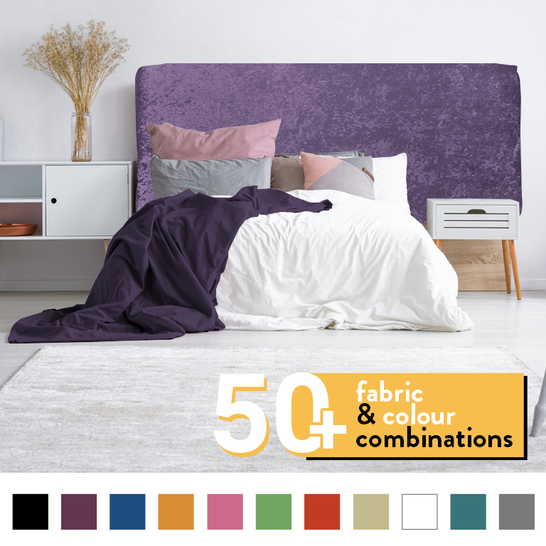 PLAIN HEADBOARD IN CRUSH VELVET
