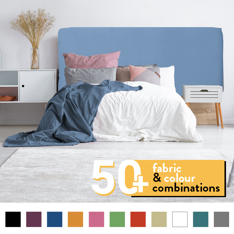 PLAIN HEADBOARD IN SKY BLUE PLUSH