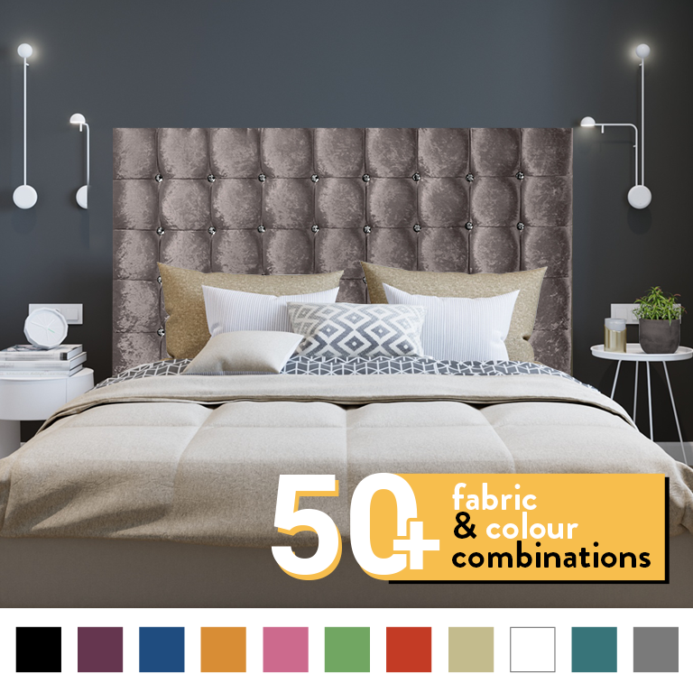 SUPER CUBE HEADBOARD IN TRUFFLE CRUSH VELVET