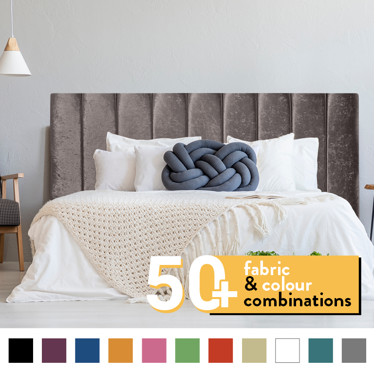 9 PANEL HEADBOARD IN TRUFFLE CRUSH VELVET