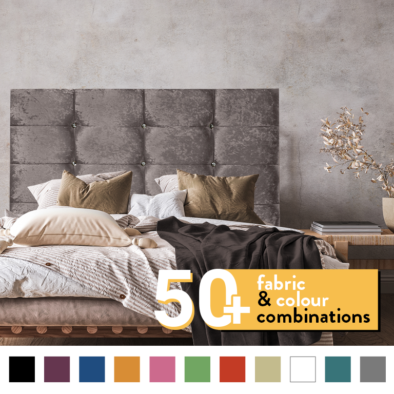 NEW CUBE HEADBOARD IN TRUFFLE CRUSH VELVET