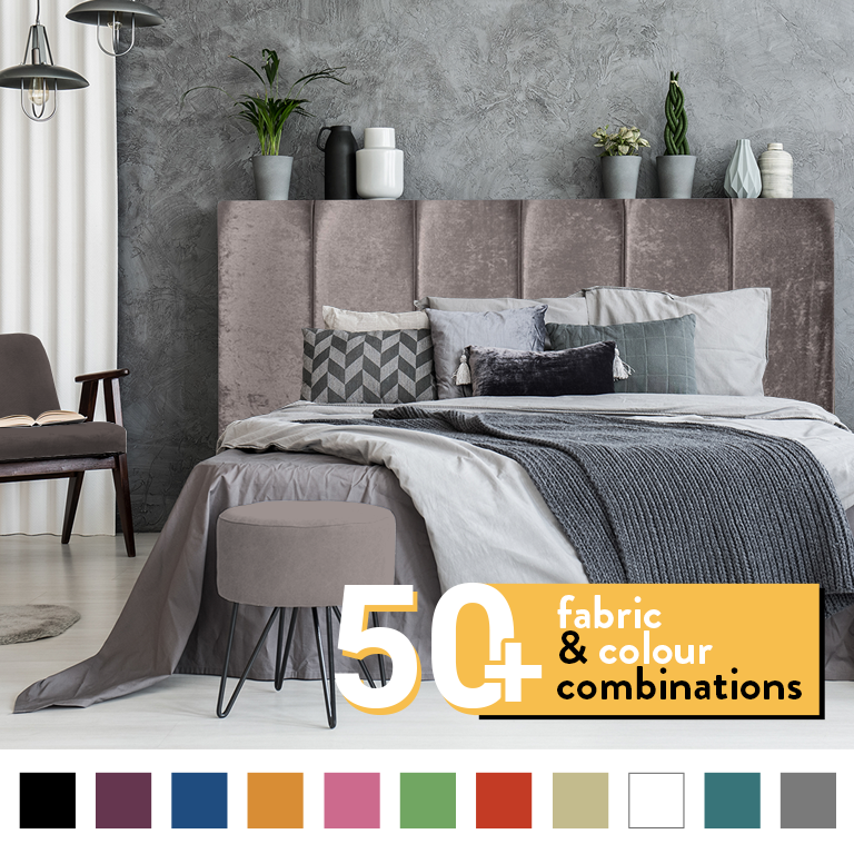 6 PANEL HEADBOARD IN TRUFFLE CRUSH VELVET